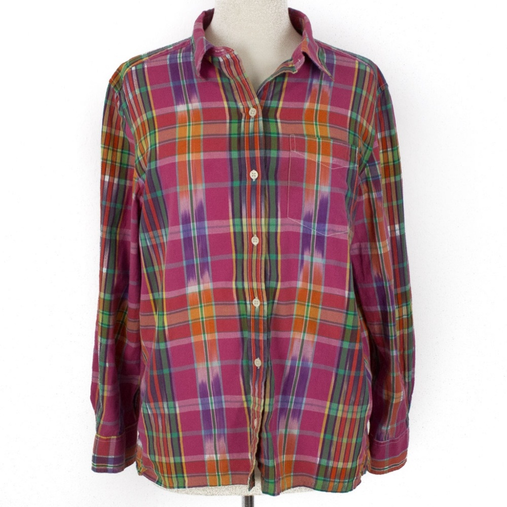 Lauren Jeans Co Medium Womens Button Up Plaid Top - Picture 6 of 6